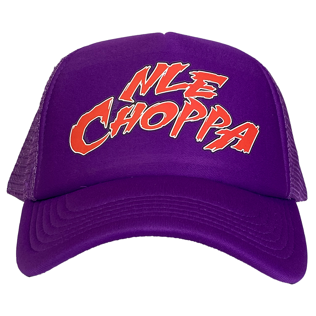 NLE Choppa "Logo" Trucker Hat in Purple - IMG_2883