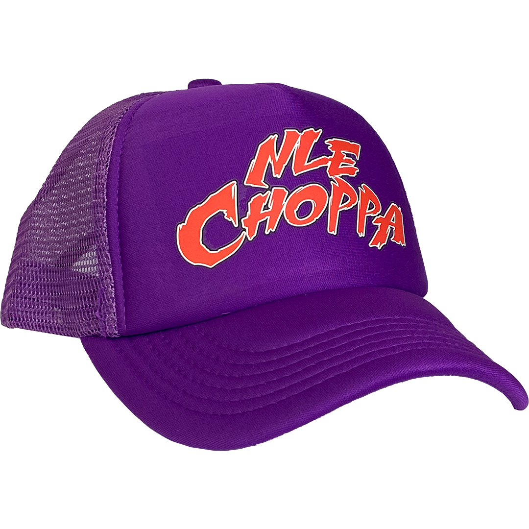 NLE Choppa "Logo" Trucker Hat in Purple - IMG_2884