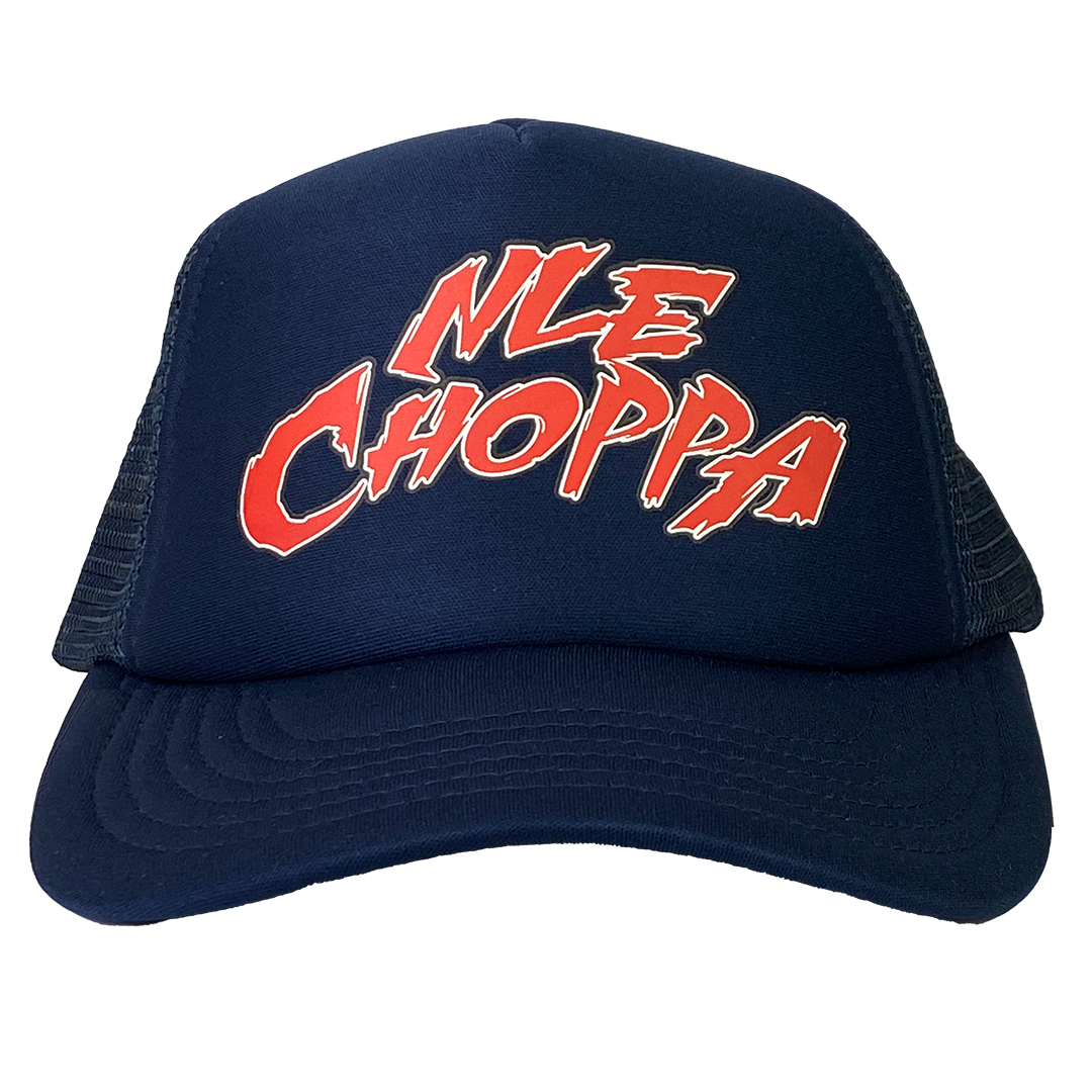 NLE Choppa "Logo" Trucker Hat in Navy - IMG_3070