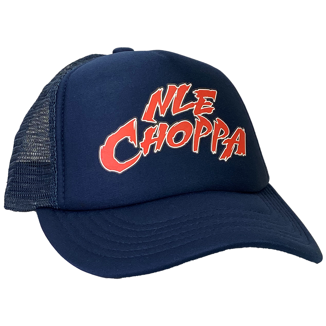 NLE Choppa "Logo" Trucker Hat in Navy - IMG_3071