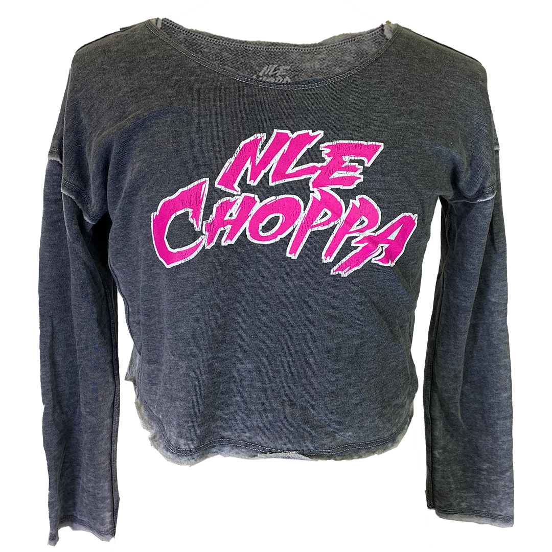 NLE Choppa "Logo" Women's Long Sleeve Crop Top - IMG_3083