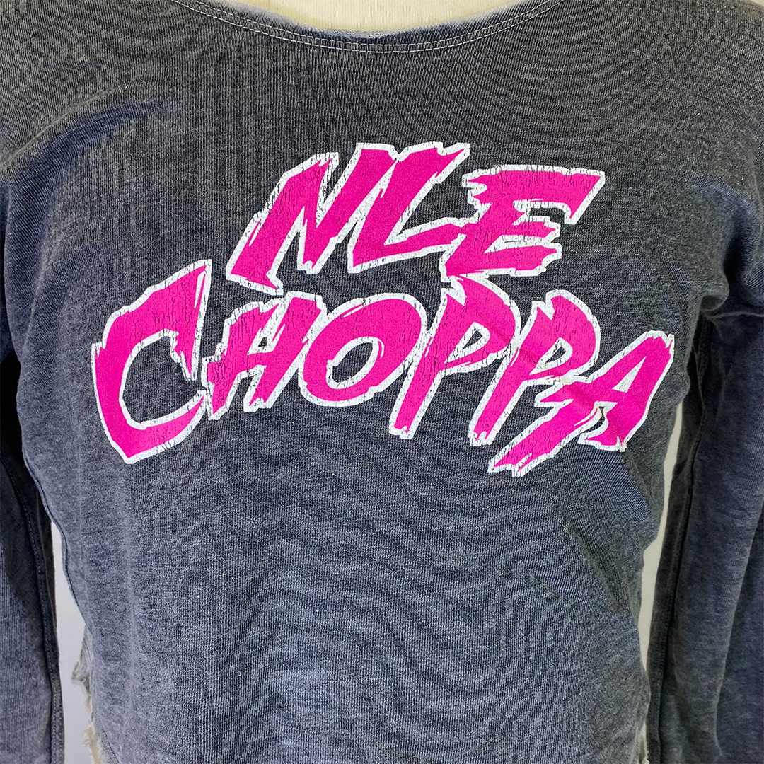 NLE Choppa "Logo" Women's Long Sleeve Crop Top - IMG_3084