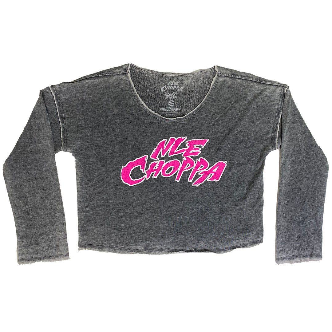 NLE Choppa "Logo" Women's Long Sleeve Crop Top - IMG_3085