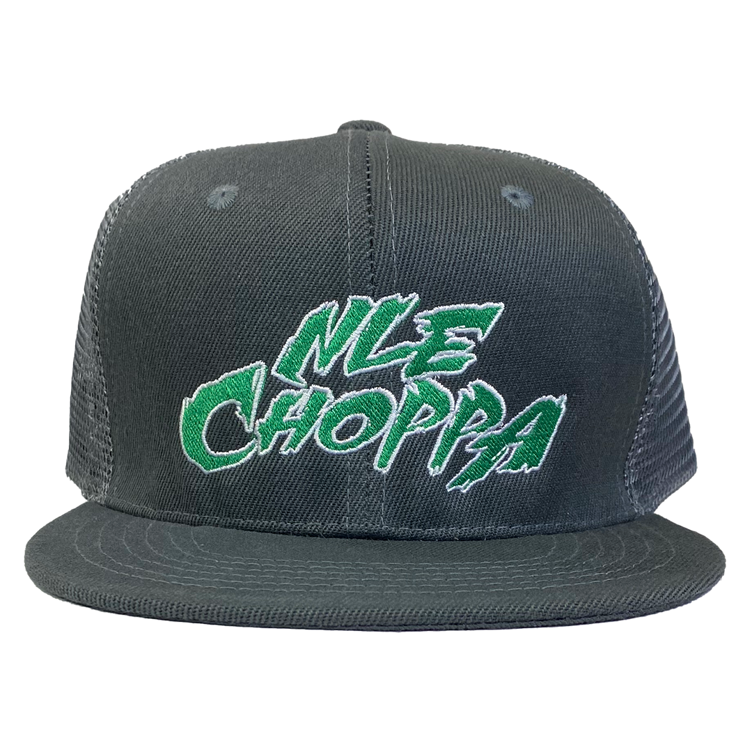 NLE Choppa "Logo" Snapback Hat In Grey - IMG_3497