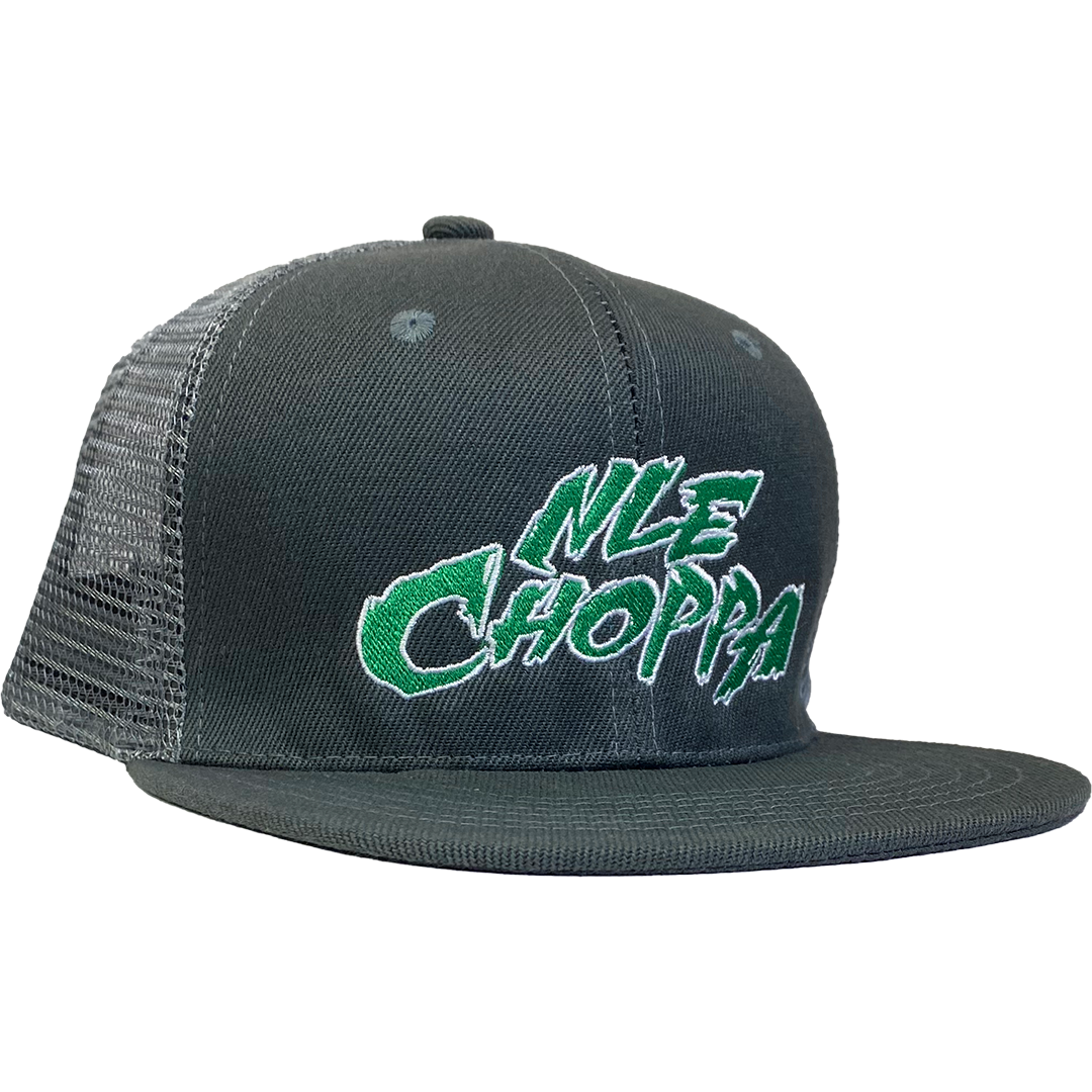 NLE Choppa "Logo" Snapback Hat In Grey - IMG_3498