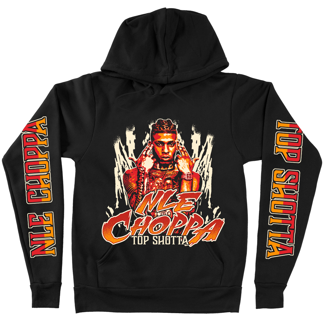 "Top Shotta" Pullover Hoodie - NLEHOODIEBLK1