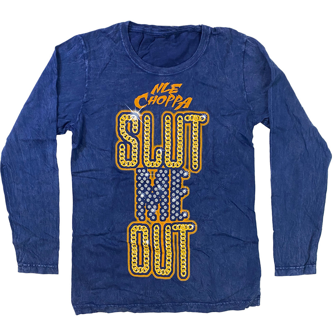 "Slut Me Out" Women's Long Sleeve T-Shirt - SLUTMEOUTBLUEWLSTSHIRT