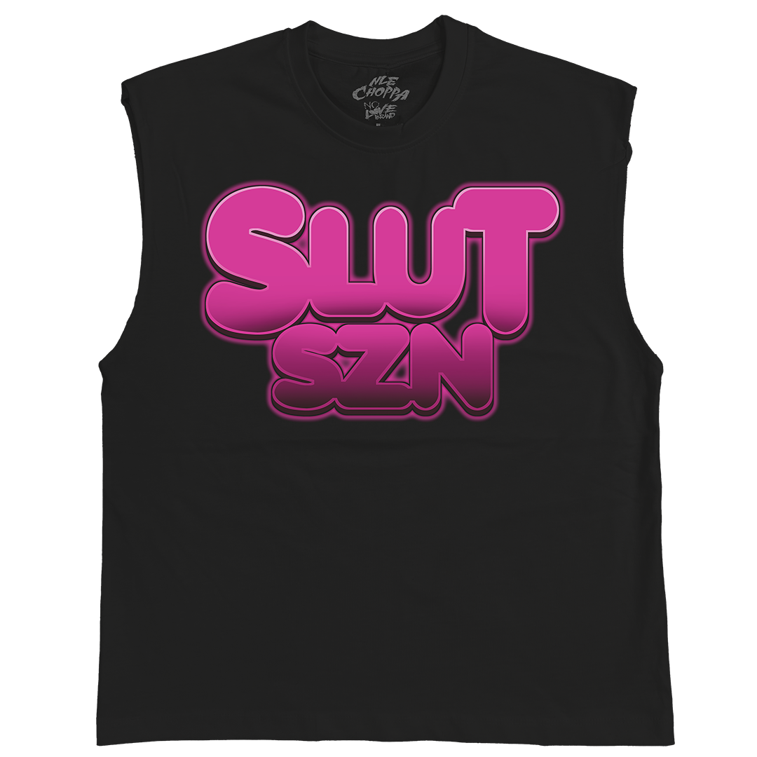 "Slut Szn" Sleeveless T-Shirt in Black - SLUTSZNBLK1